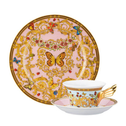Versace Ogród motyli - filiżanka herbaciana + talerz deserowy 22cm